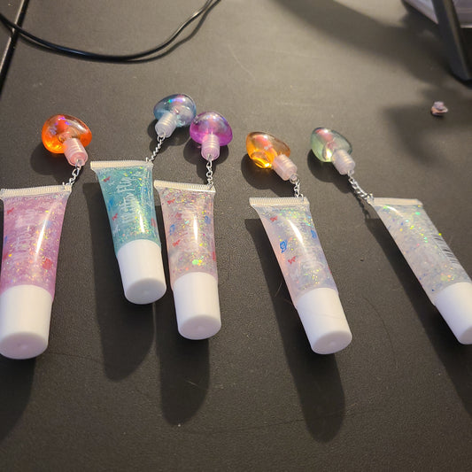 Glitter flip lip oils